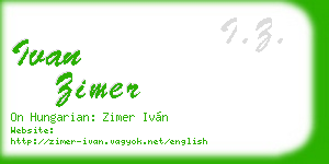 ivan zimer business card